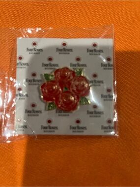Four Roses Red Rose Bouquet Enamel Pin